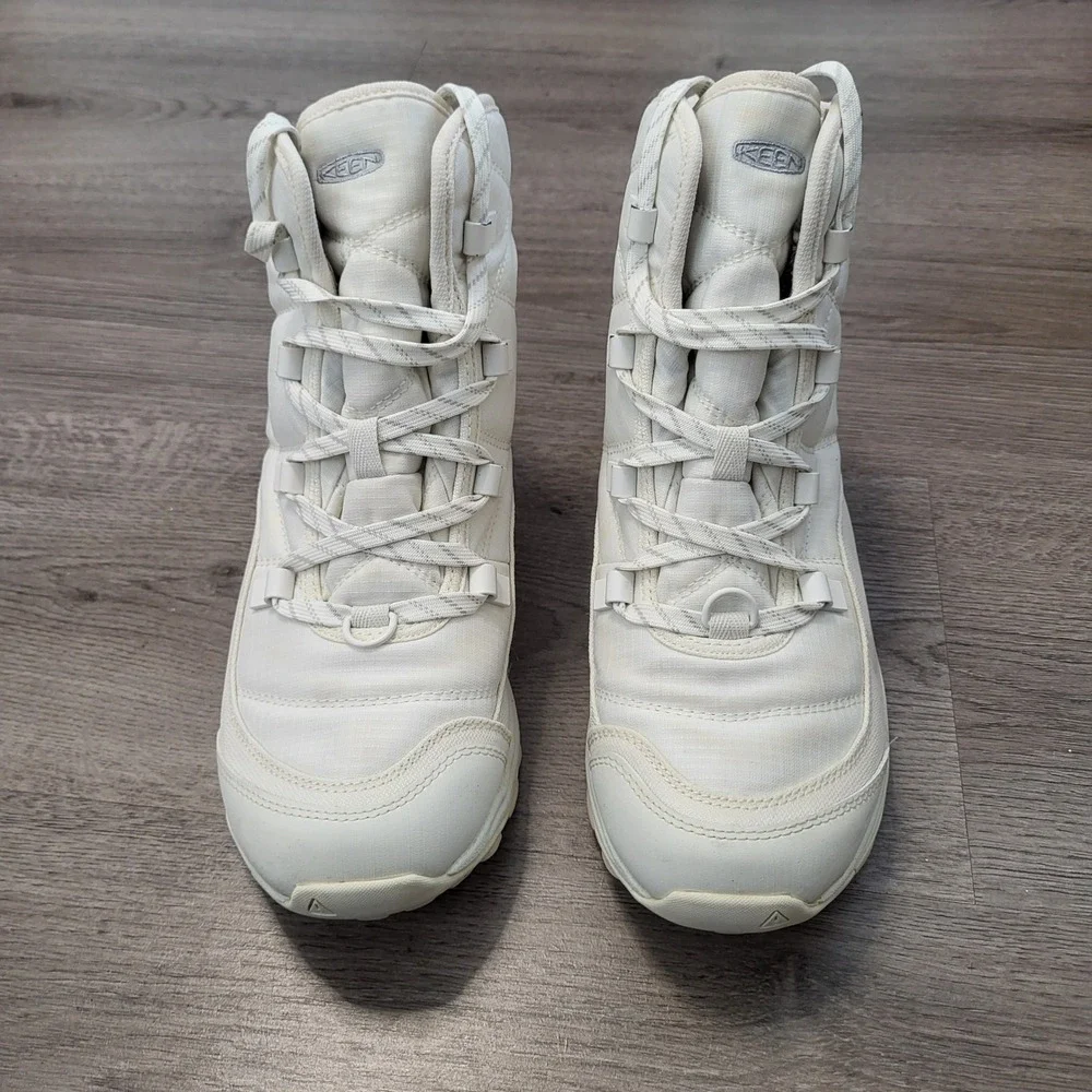 KEEN Terradora Ankle Waterproof Winter Boots Off White Hiking Gorpcore Womens 8